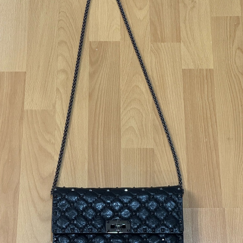 Valentino Black Quilted Crossbody Bag